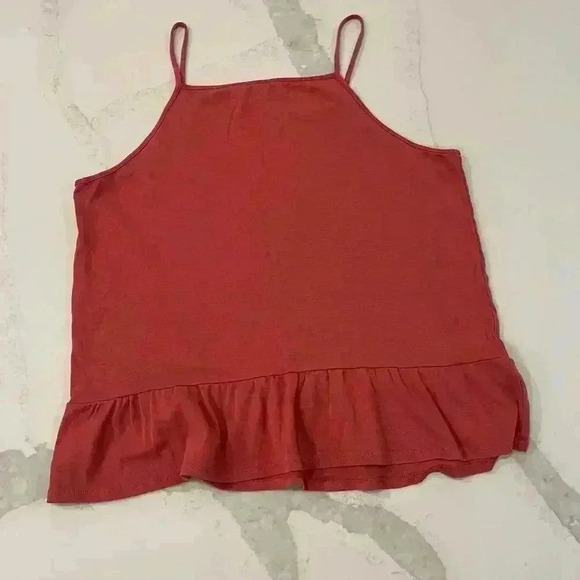 J. Crew Ruffle Peplum Cami Tank Top Pink 100% Cotton Minimalist Women’s Size XXL - Picture 4 of 5